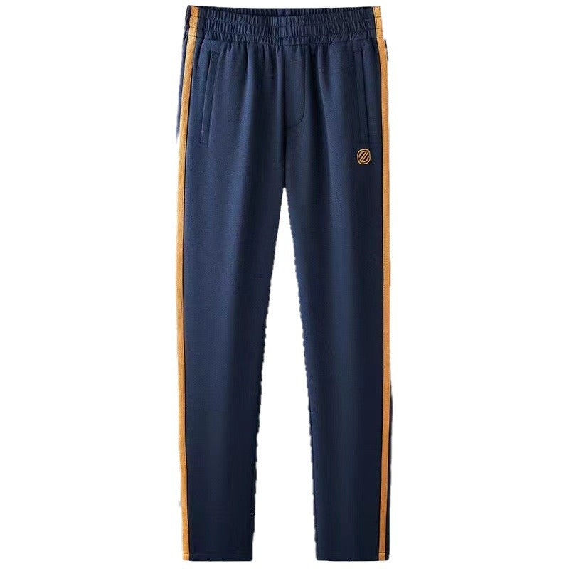 Light-luxury Blue Side Stripes In A Contrasting Color Slim-fit Casual Style